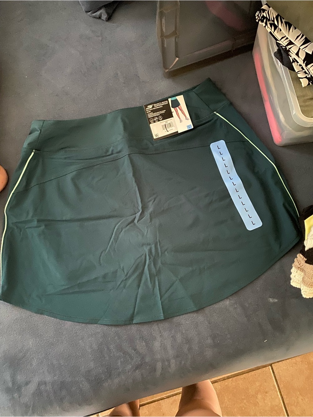 Skechers Dark Teal Circle Skirt with Lime Piping